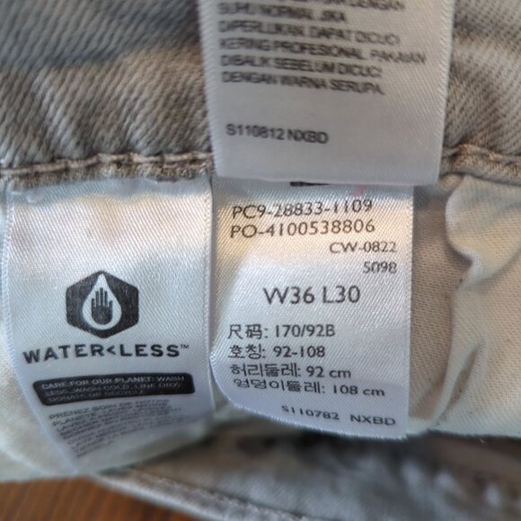 Vintage Levis 512 light Gray Denim Jeans W36 L30 Distressed Ripped Knees - Picture 11 of 16